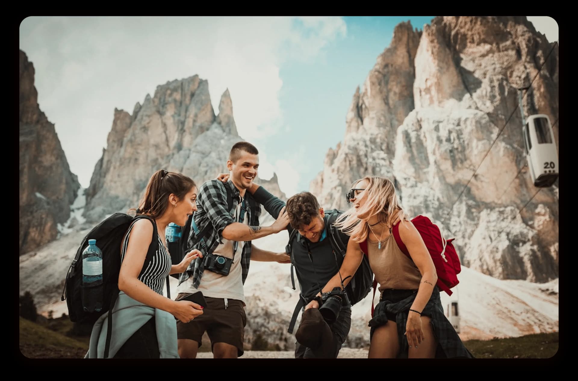 Travelers enjoying adventure