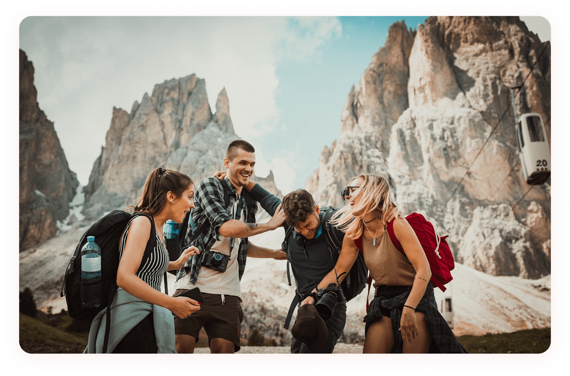 Travelers enjoying adventure